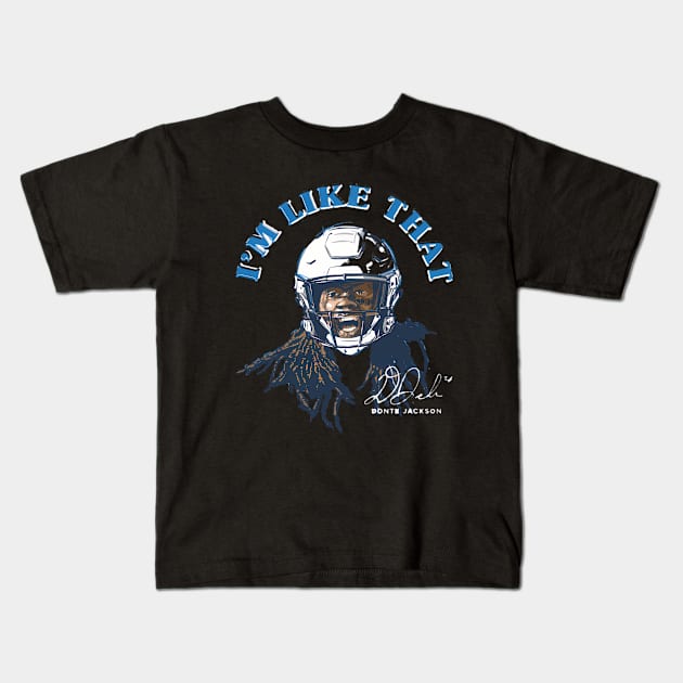 Donte Jackson Carolina I'M Like T Portrait Kids T-Shirt by keng-dela